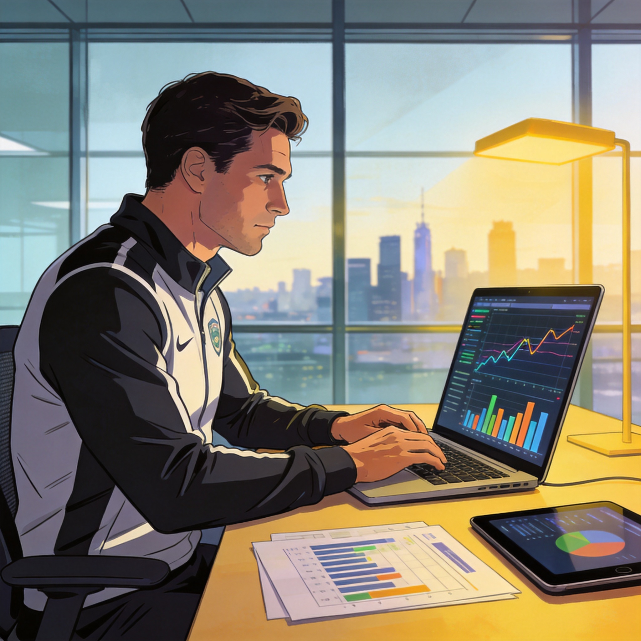 体育数据分析图表，展示比赛统计指标与趋势变化